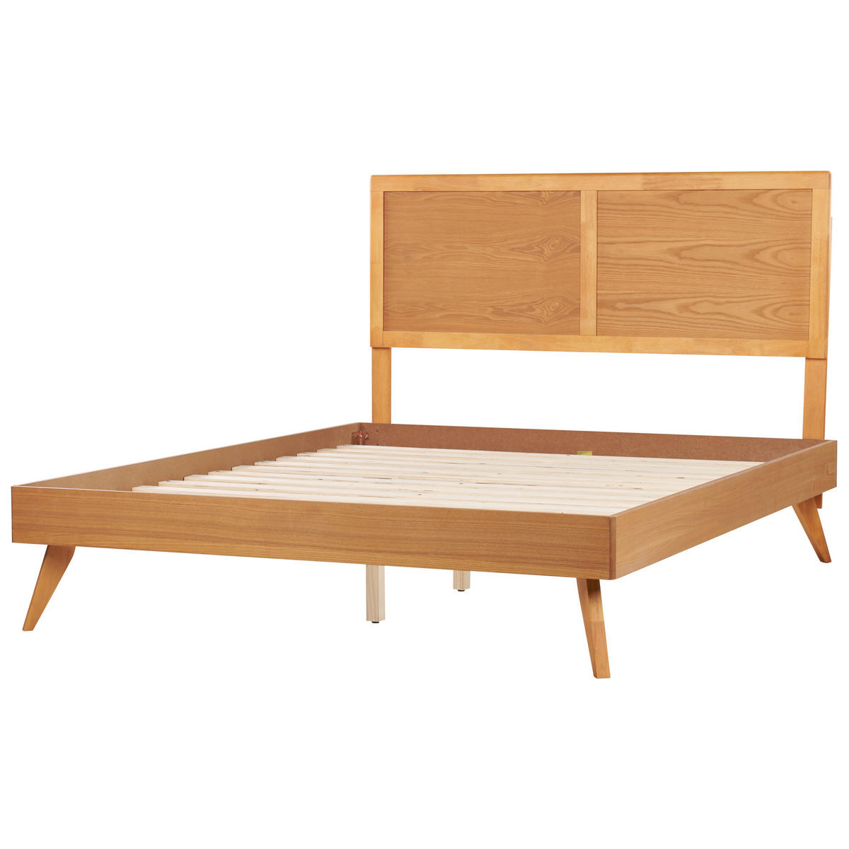 BETT mit Lattenrost 160/200 cm Hellbraun Istres - Hellbraun, Holzwerkstoff (160/200cm) - Beliani