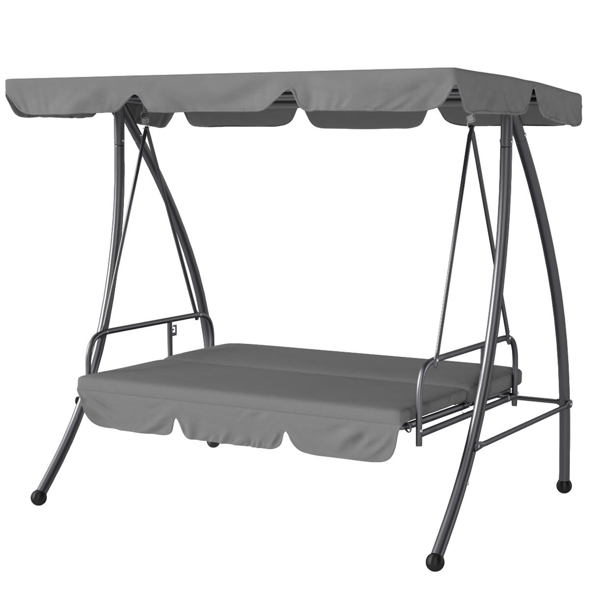 HOLLYWOODSCHAUKEL DE-15315 Hellgrau - Hellgrau, Metall (125/170/200cm) - ComfortXL