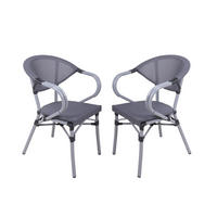 GARTENSTUHL 2er Set Sion Grau Stapelstuhl - Grau, Kunststoff (58/82/55cm) - DELUKE