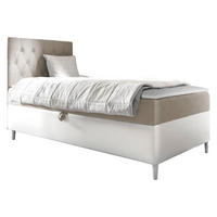 BOXBETT Filip Junior 1, Seite zum Öffnen des Bettkastens: Links - Creme/Weiß, Holz (90/200cm) - MIRJAN24