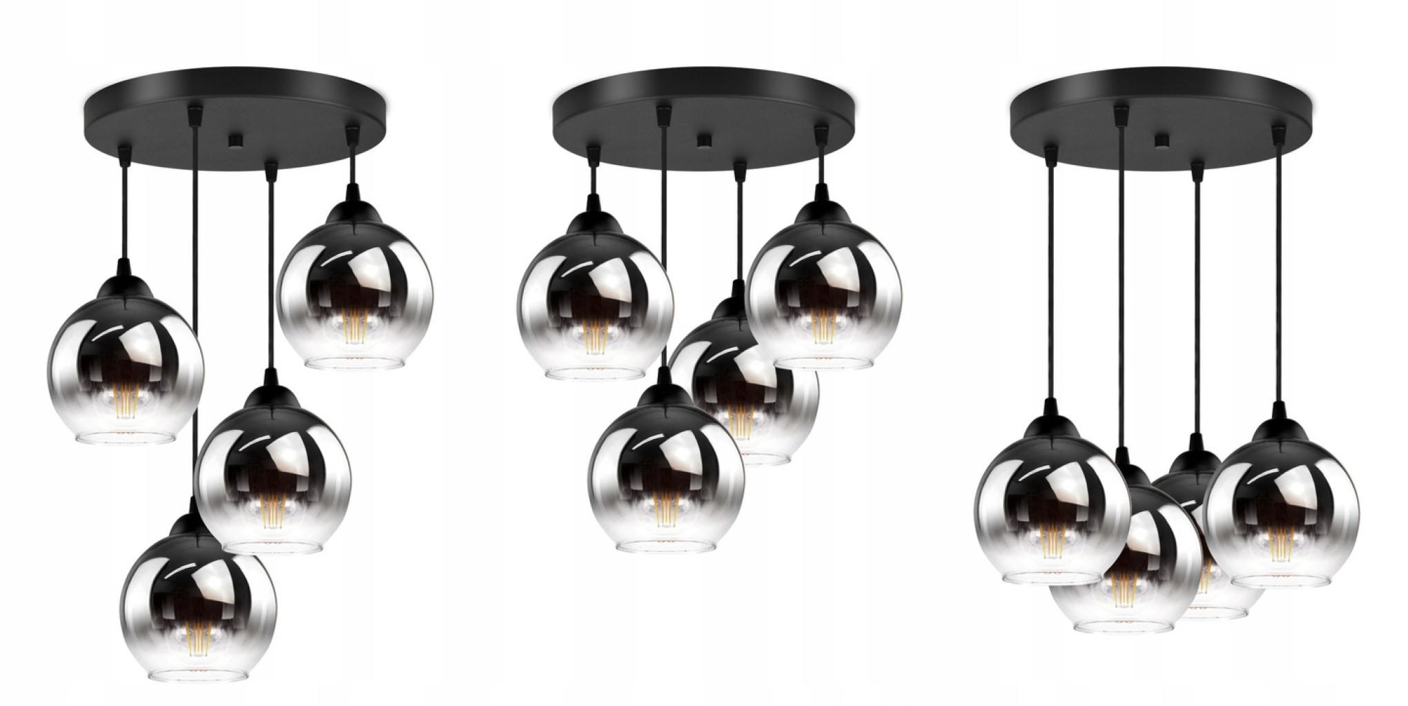 PENDELLEUCHTE MASUR - Transparent/Anthrazit, Glas/Metall (35/35/80cm) - kiki design