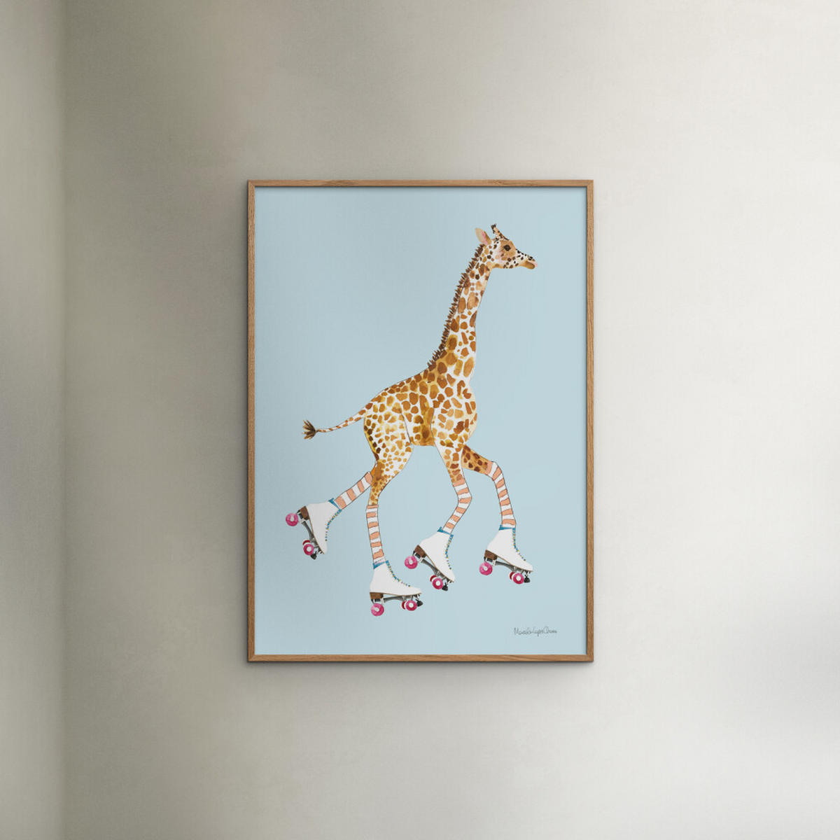 POSTER Wild Apple - Giraffe joy ride VI - Blau, Papier (70/100/0.1cm) - Poster&Frame