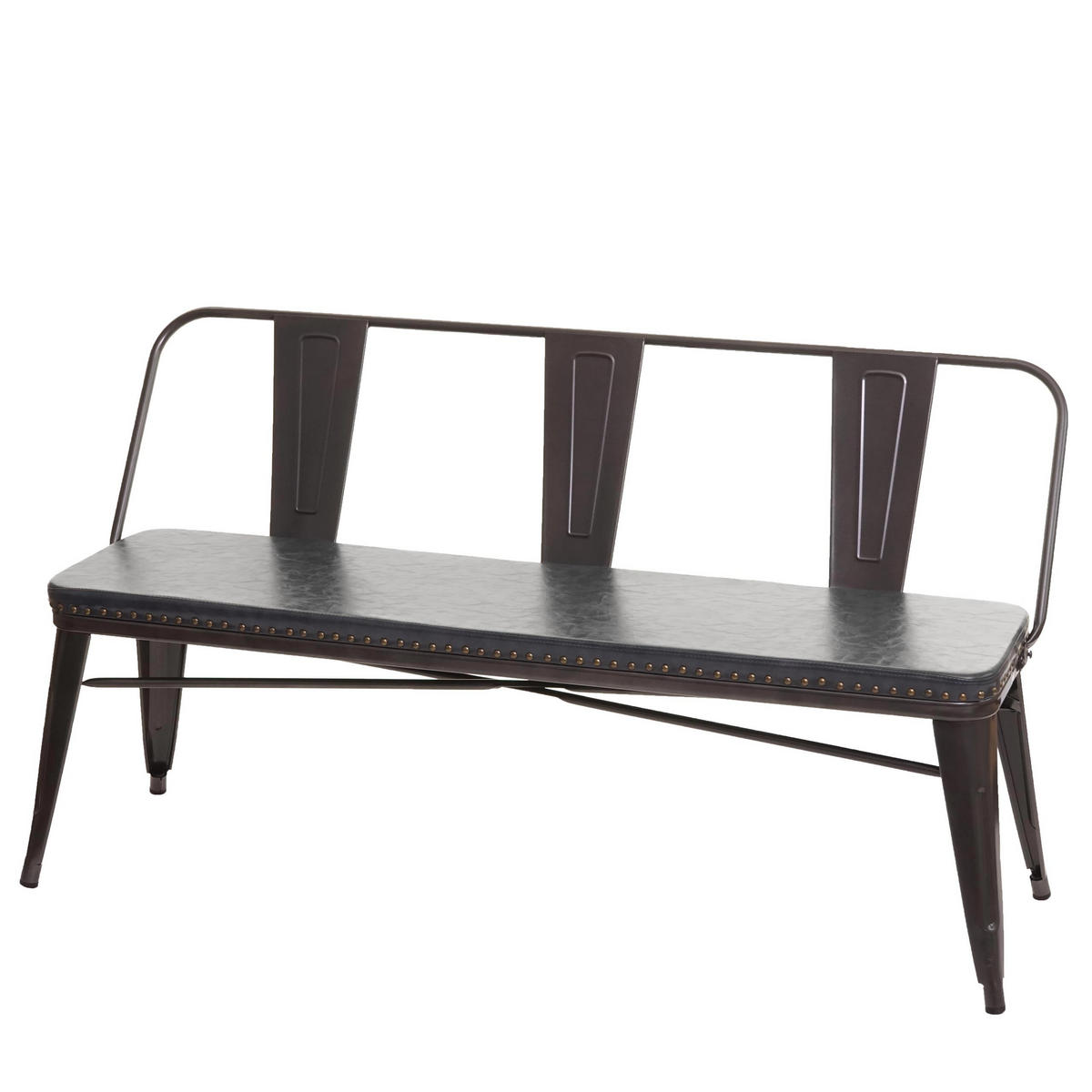 3ER-SITZBANK Schwarz, Grau - Schwarz/Grau, Metall (153/80/56cm) - MCW