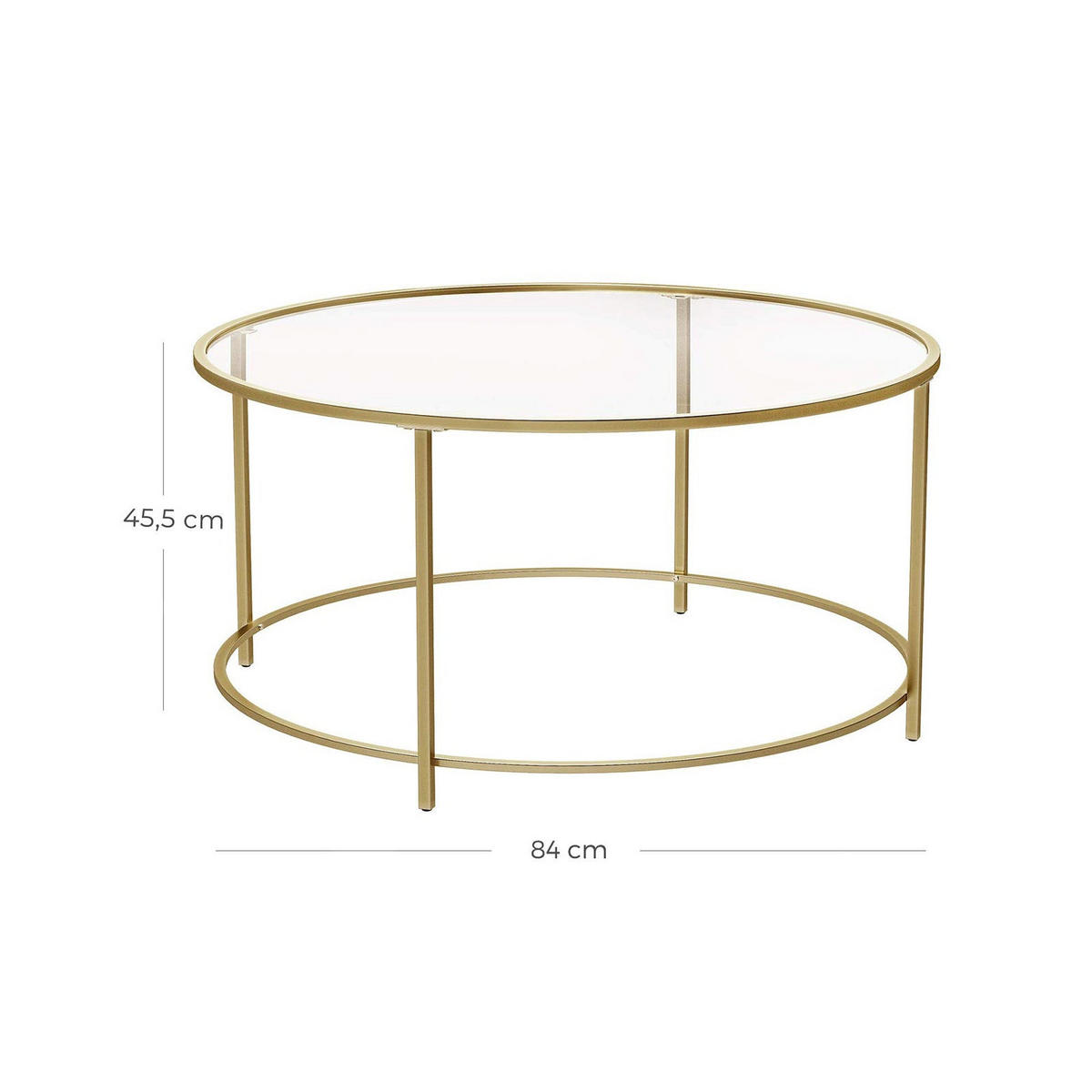 COUCHTISCH - Goldfarben, Metall (84/84/46cm) - Hansiro