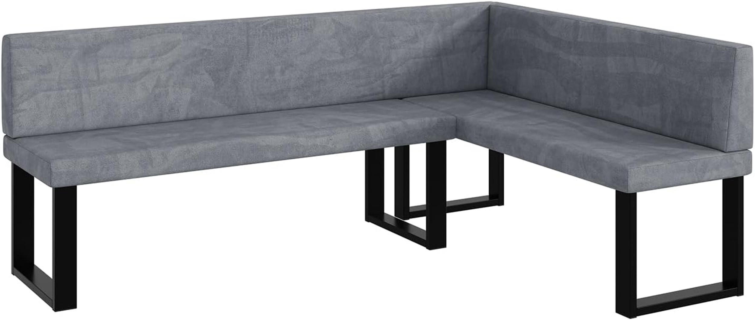 ECKBANK TONI_U - Grau, Textil (142/196cm) - Meblini