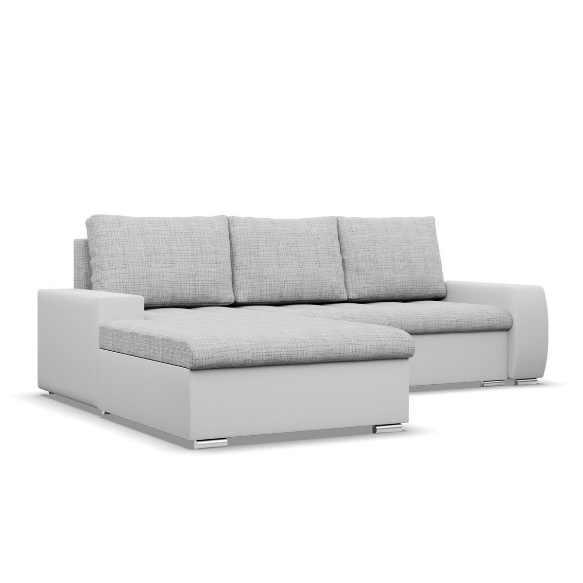 ECKSOFA MIT SCHLAFFUNKTION AURORA LINKS, Grau + Grau - Hellgrau/Grau, Textil (243/200cm)