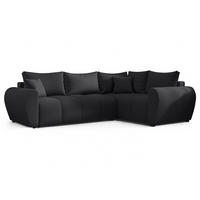 ECKSOFA L Form Malatya MAX Schwarz 246/145/80 cm stilvolle mit Schlaffunktion R - Schwarz, Kunststoff/Textil (235/175cm) - AX Living
