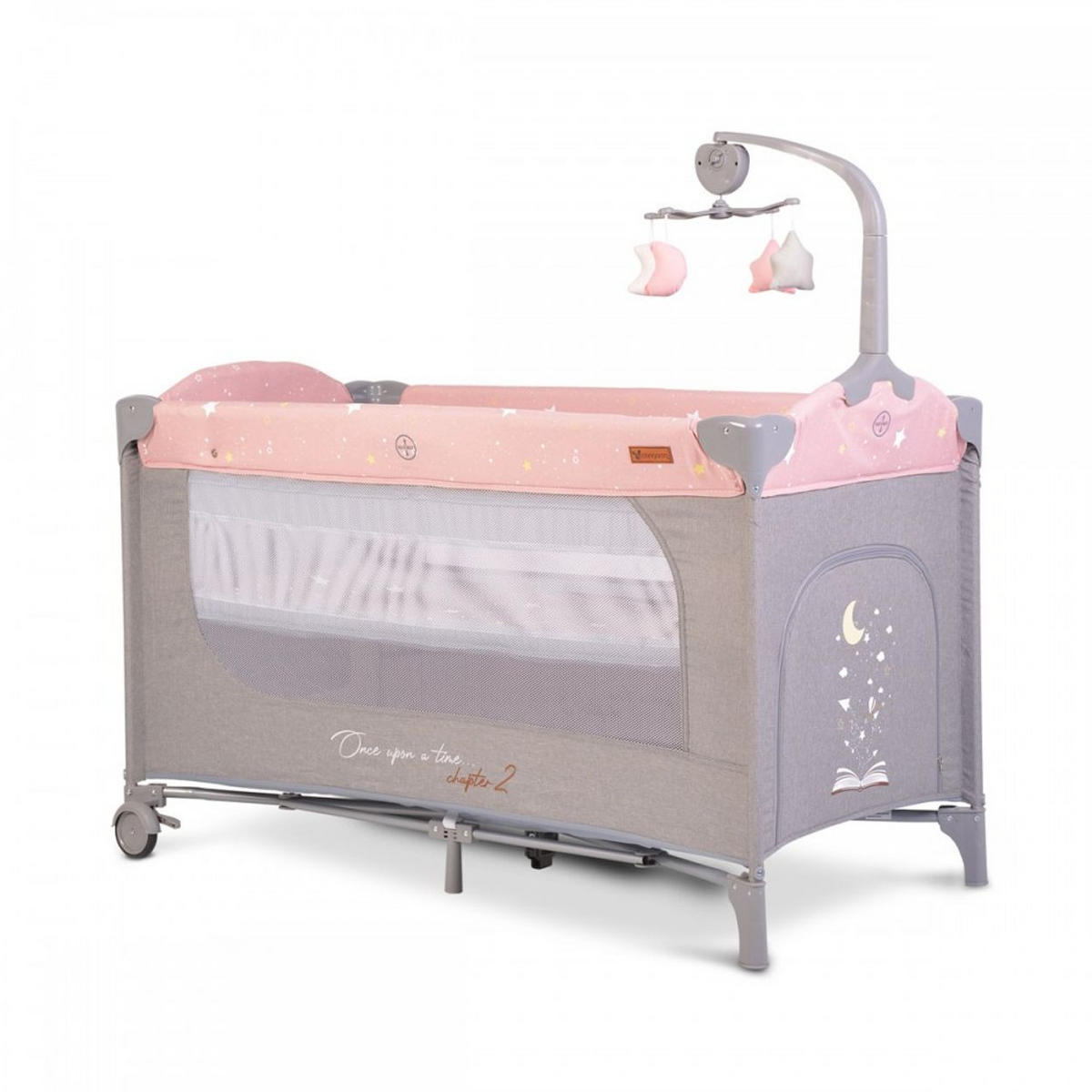 REISEBETT Once upon a time rosa 2 Ebenen, Seiteneingang, Matratze, Mobile - Rosa, Kunststoff (60/120cm) - Cangaroo