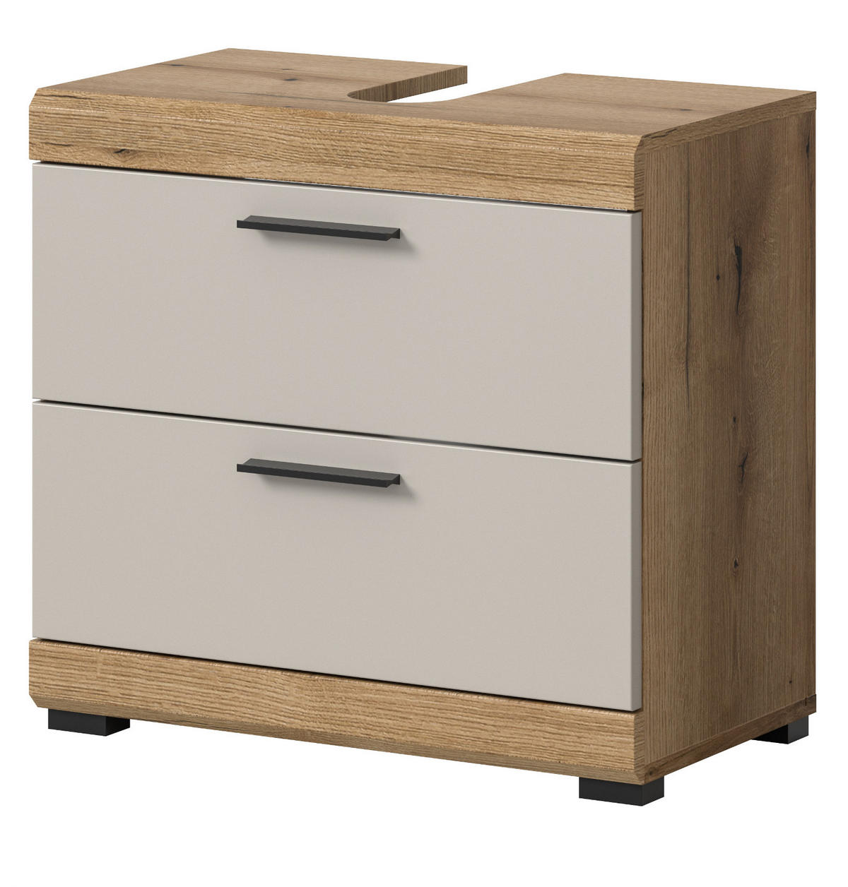 WASCHBECKENUNTERSCHRANK Sand Kaschmir, Evoke Eiche, Badezimmer Unterschrank 60 cm mit Schubkästen - Kaschmir/Eichefarben, Holzwerkstoff/Kunststoff (60/56/34cm) - Inn.Furn
