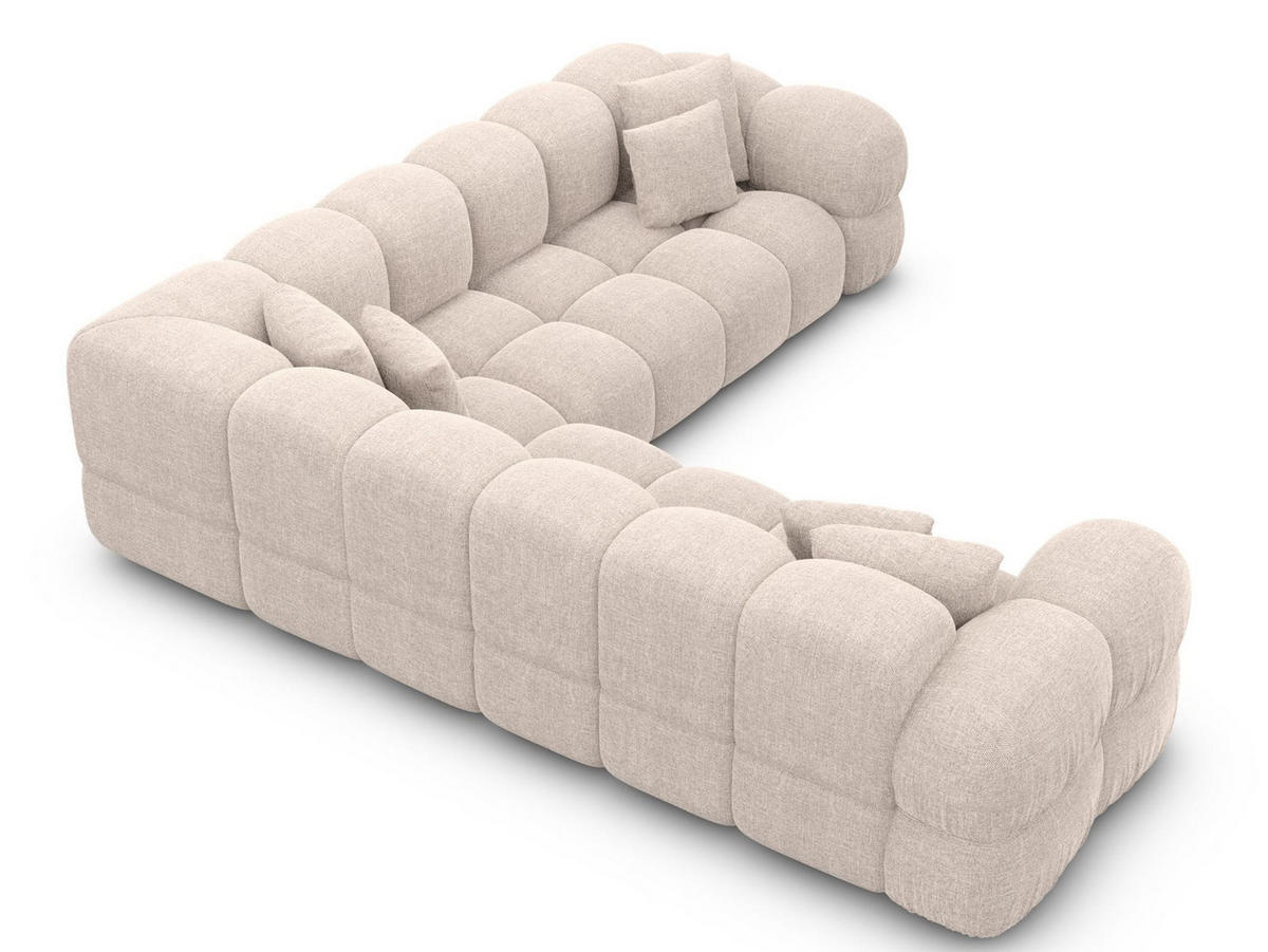 COUCH Monteverde L-Form Beige Strukturstoff - Beige, Textil (253/253cm)