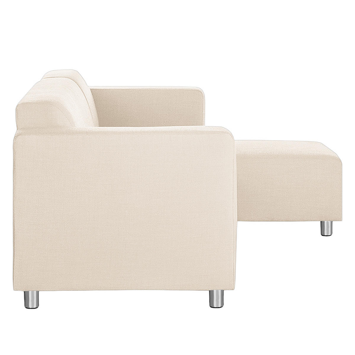 ECKSOFA mit Longchair davorstehend rechts - Webstoff, Beige - Beige, Textil (240/140cm) - home24