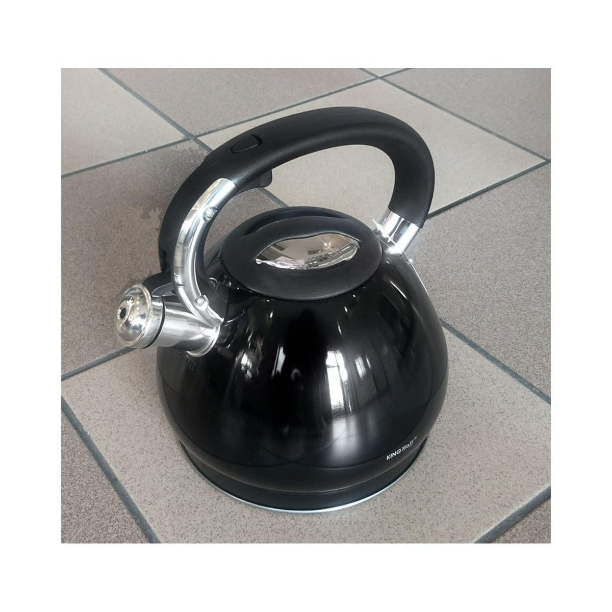 WASSERKESSEL Schwarz 25/27/30 cm KH1221 - Schwarz, Metall (25cm) - Kinghoff 