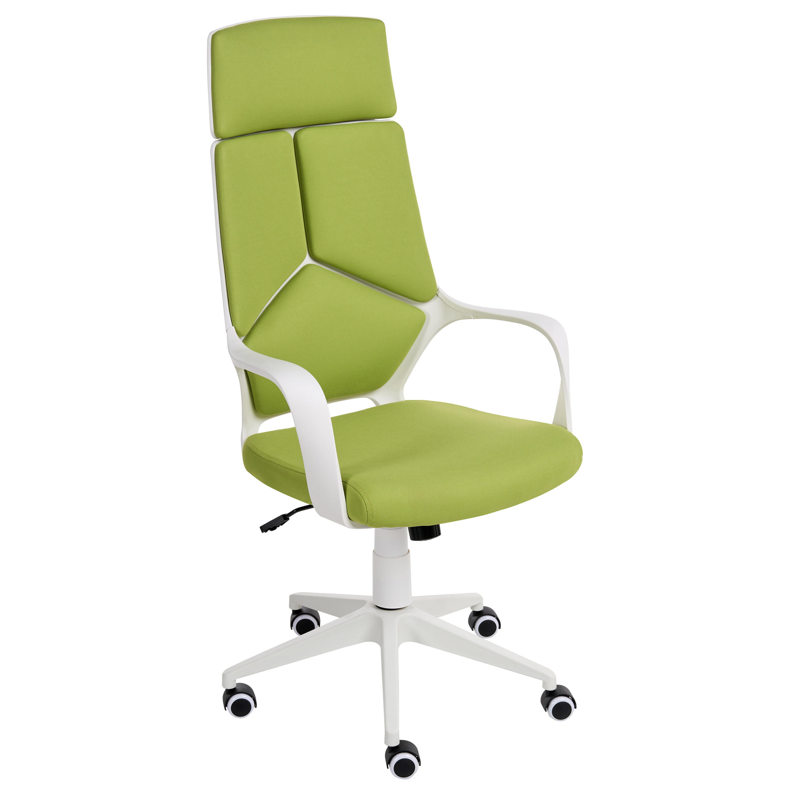 BÜROSTUHL Limettengrün Delight - Limette/Weiß, Textil (64/116/64cm) - Beliani