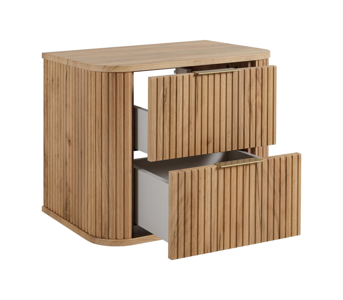 BADEZIMMERSCHRANK, Gold Craft Eiche + Goldener Griff, 41,5 x 60 x 51,7 cm - Goldfarben/Braun, Holzwerkstoff/Kunststoff (60/51.7/41.5cm) - 3XE LIVING