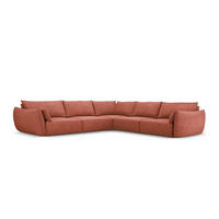 WENDBARES-ECKSOFA Kaelle aus Chenille-Stoff terrakotta 7 Sitzplätze - Terracotta, Textil (286/286cm) - Micadoni