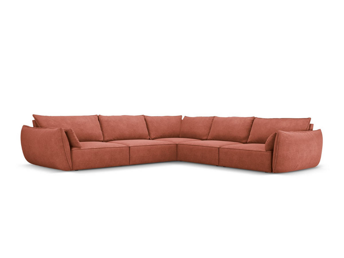 WENDBARES-ECKSOFA Kaelle aus Chenille-Stoff terrakotta 7 Sitzplätze - Terracotta, Textil (286/286cm) - Micadoni