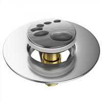 WASCHBECKENSTÖPSEL Pop-Up Black Stones - Grau, Metall (6/4/5cm) - Sanilo