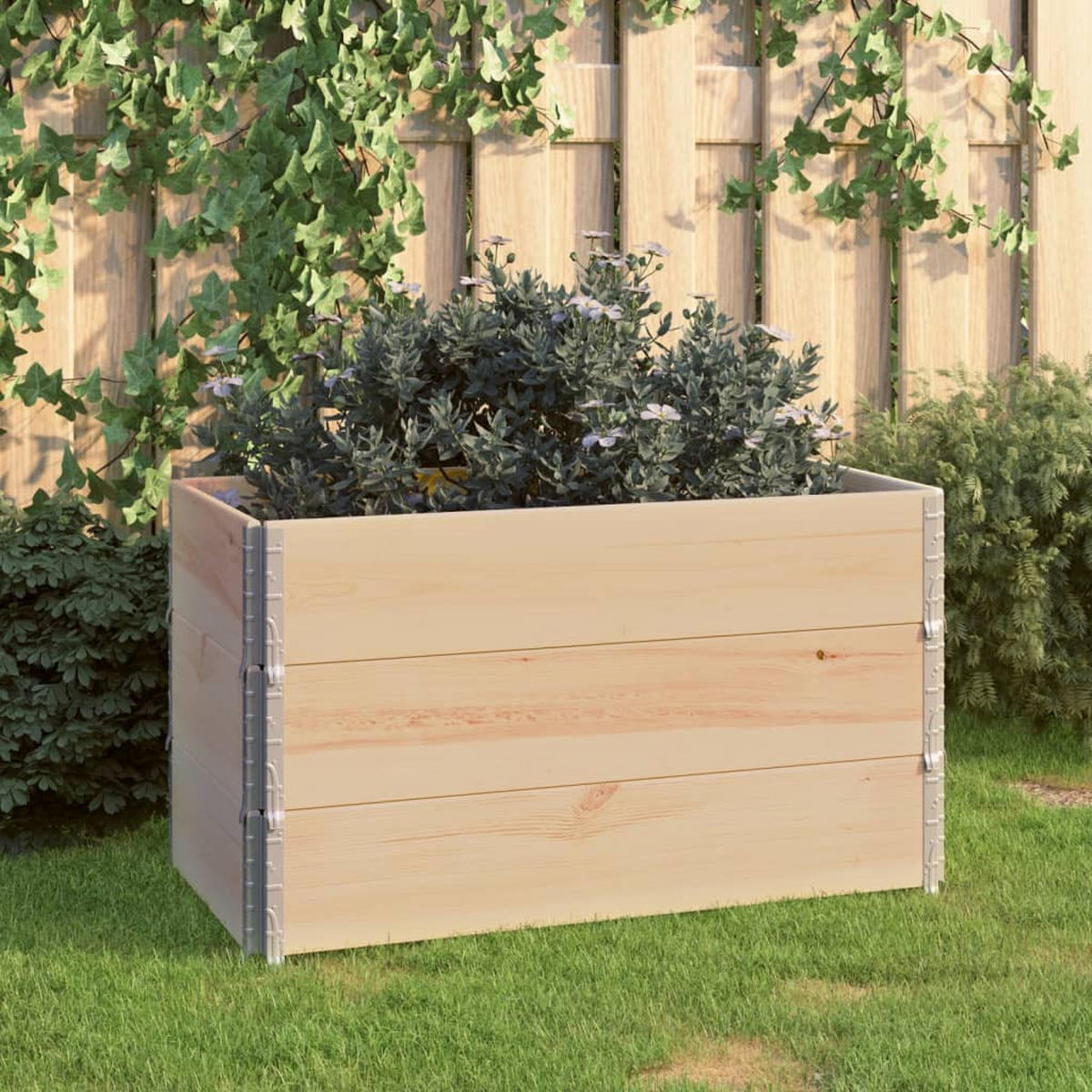 HOCHBEETE 3 Stk. 50x100 cm Kiefer Massivholz - Braun, Holz (50/19/100cm)