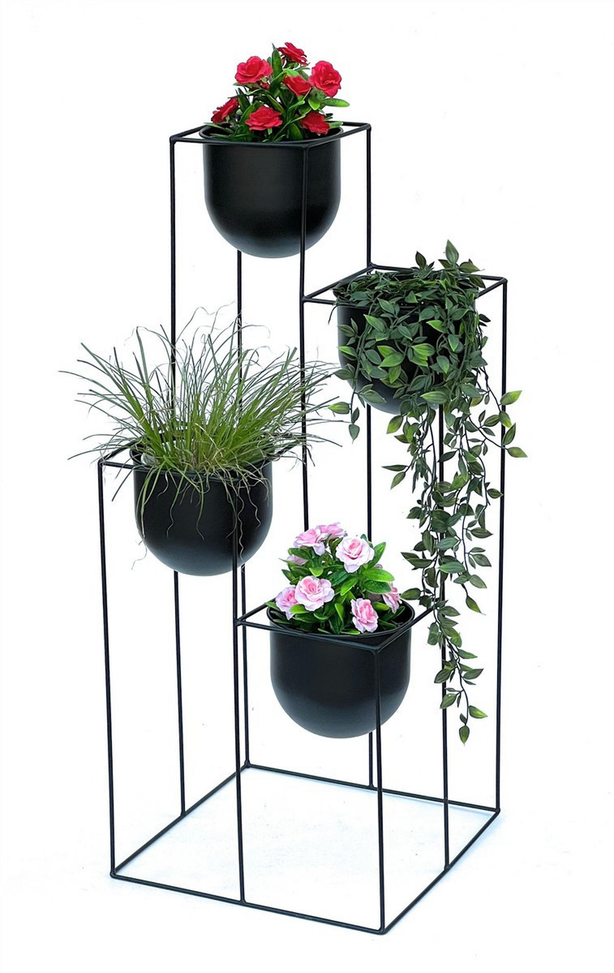 BLUMENTREPPE Metall Schwarz 38/38/90 cm - Schwarz, Metall (38/90/38cm) - DanDiBo