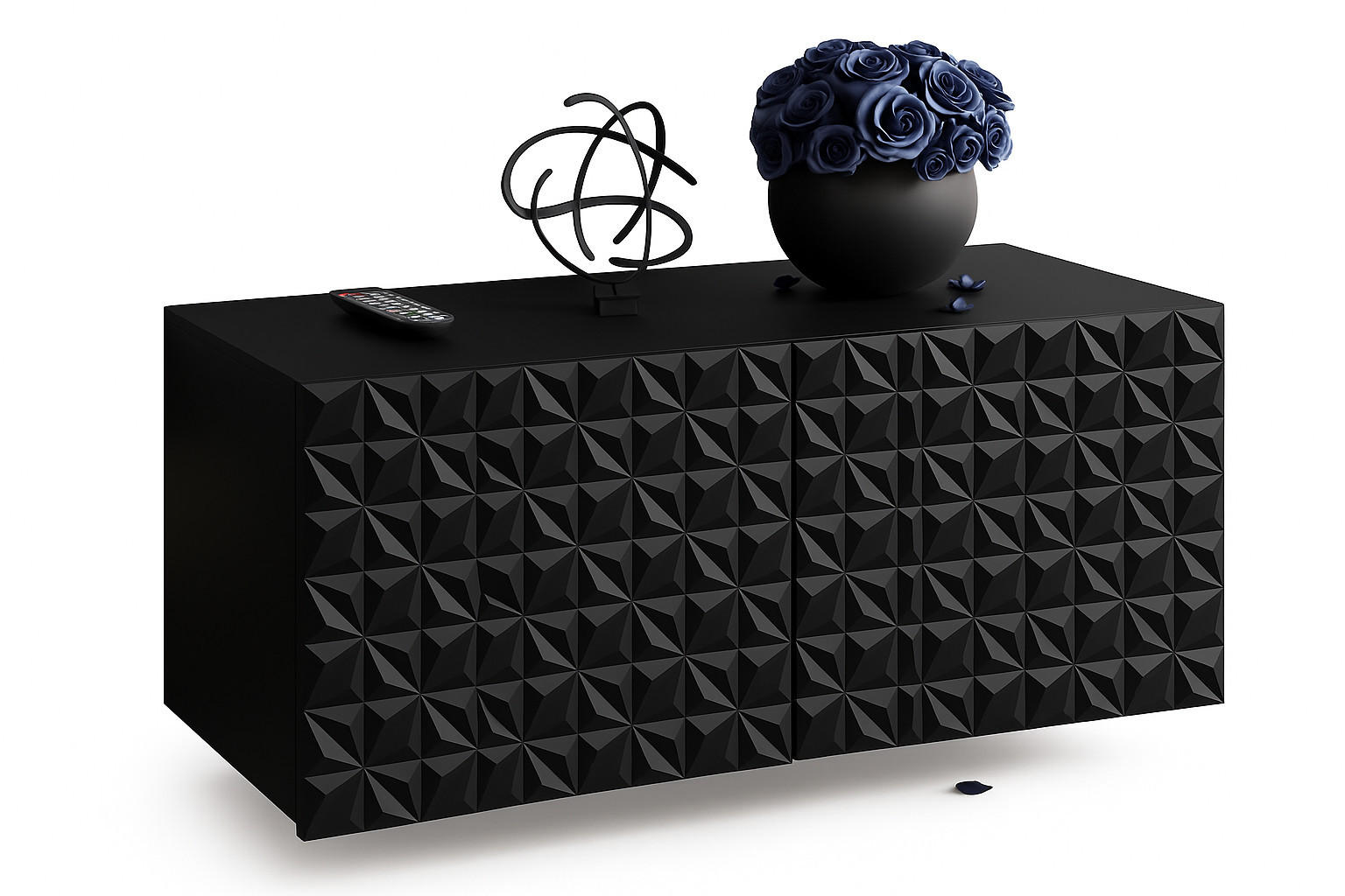 Meblini Tv-Schrank Schwarz 100x115x40 cm