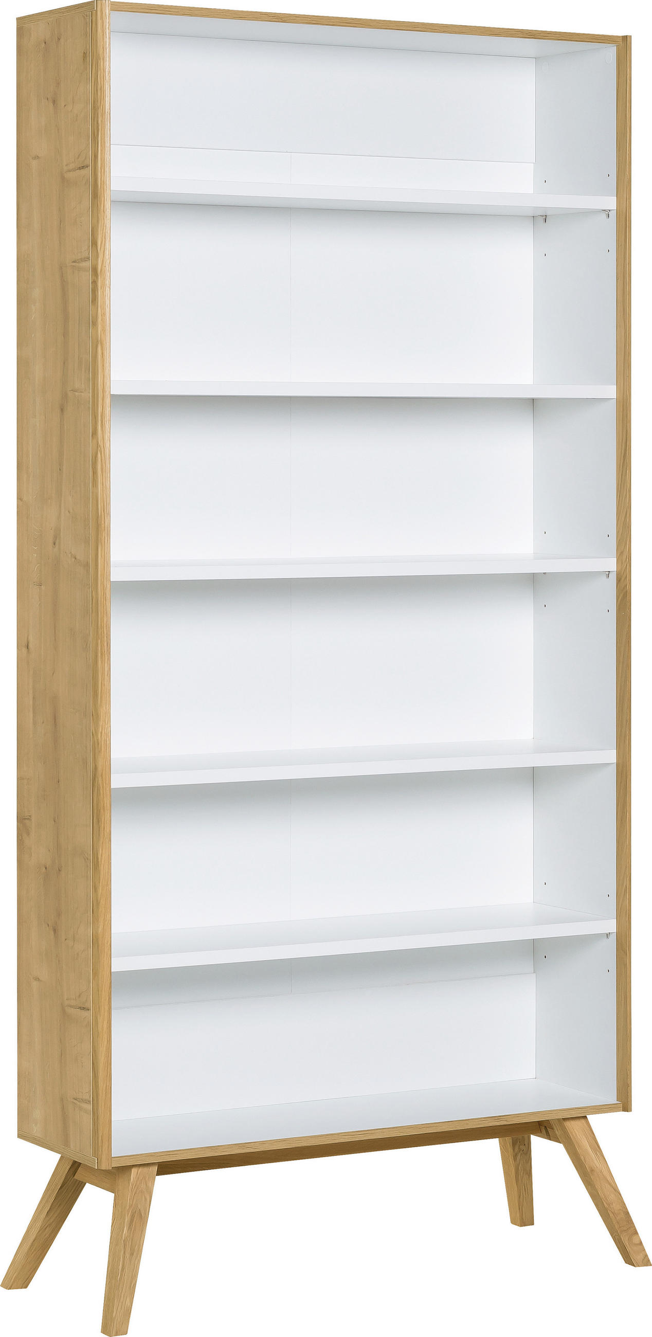 BÜCHERREGAL NATURE - Weiß, Holzwerkstoff (101/208/40cm) - Vox Möbel