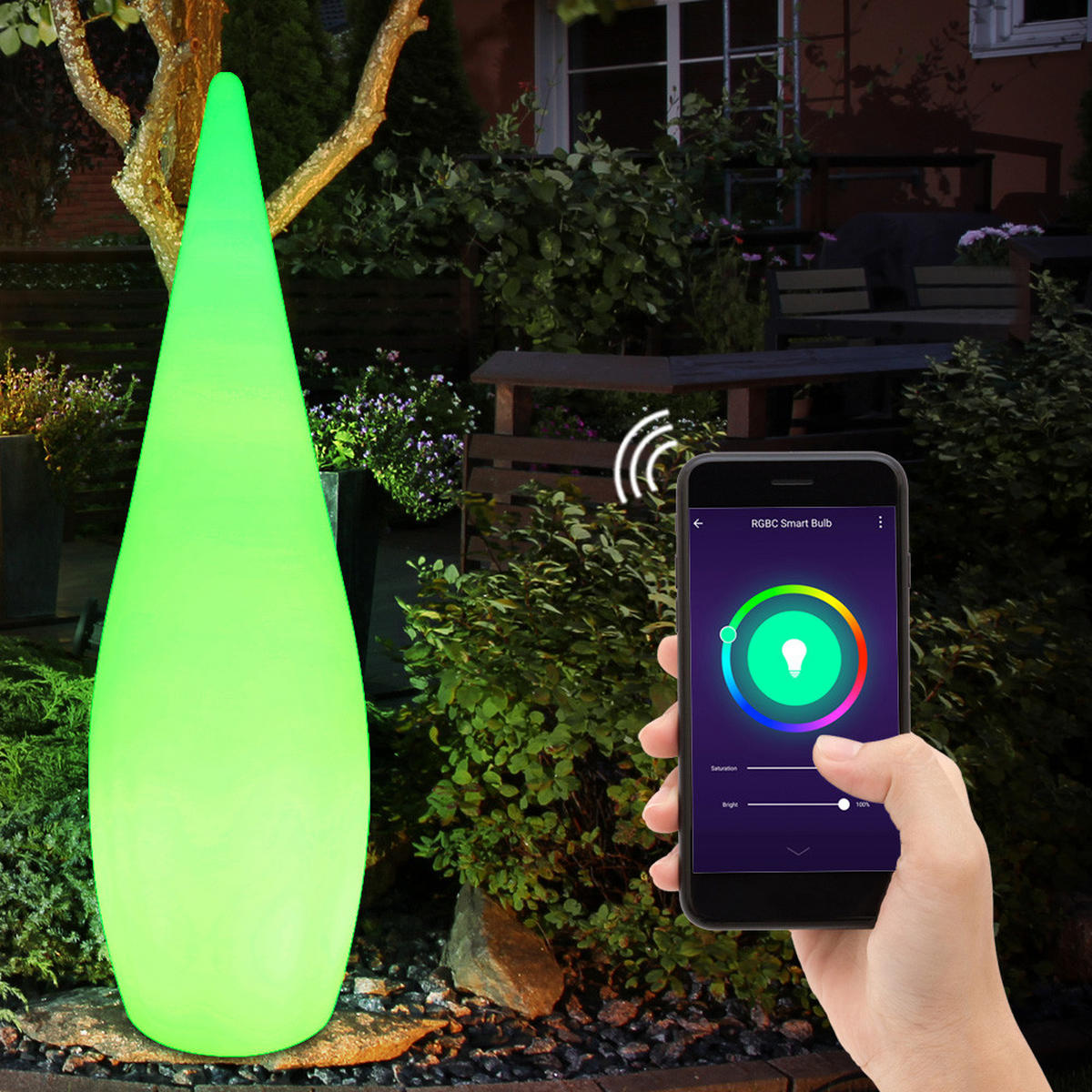 LED AUSSENLEUCHTE VASCON Weiß - Weiß, Kunststoff (24/24/80cm) - Globo Lighting