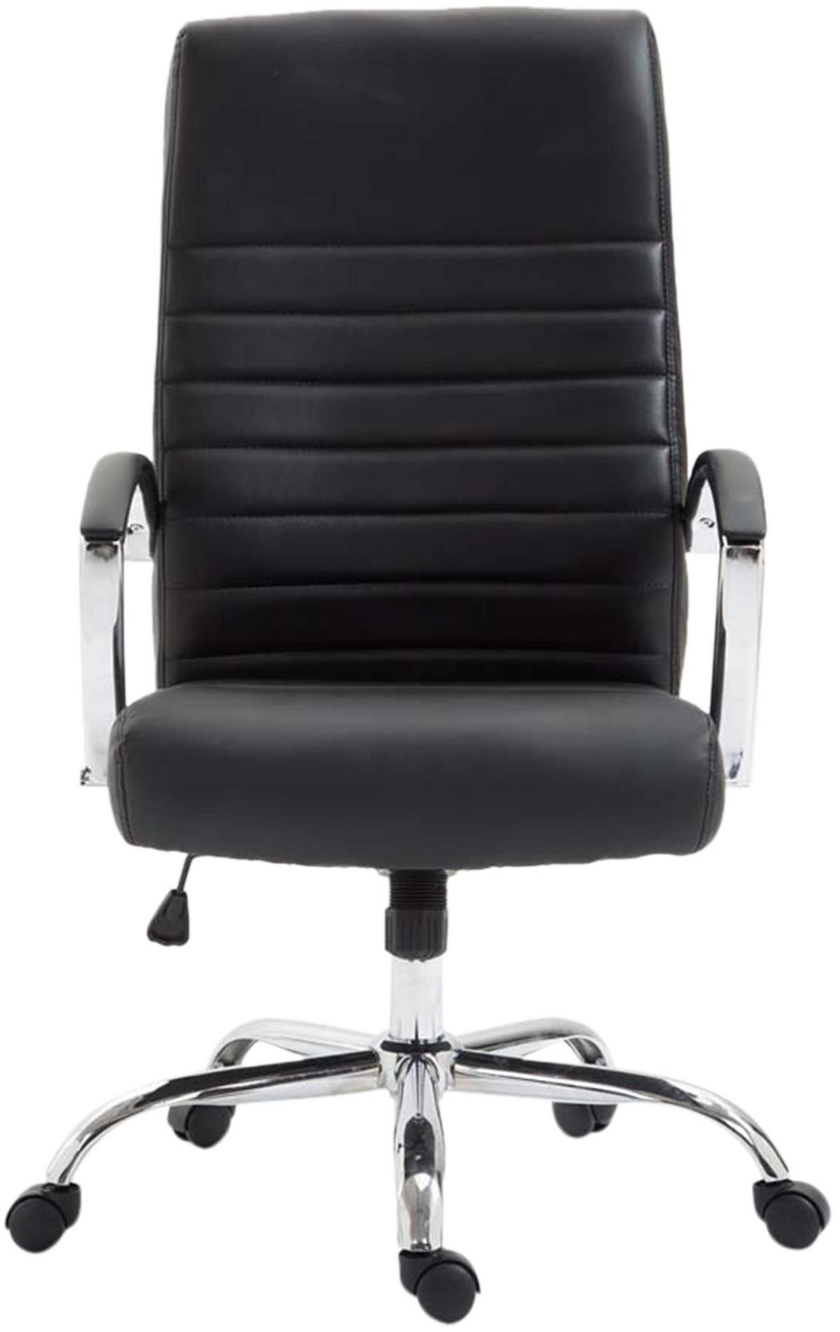 CHEFSESSEL Lederlook Schwarz - Schwarz, Textil/Metall (60/110/68cm) - CLP
