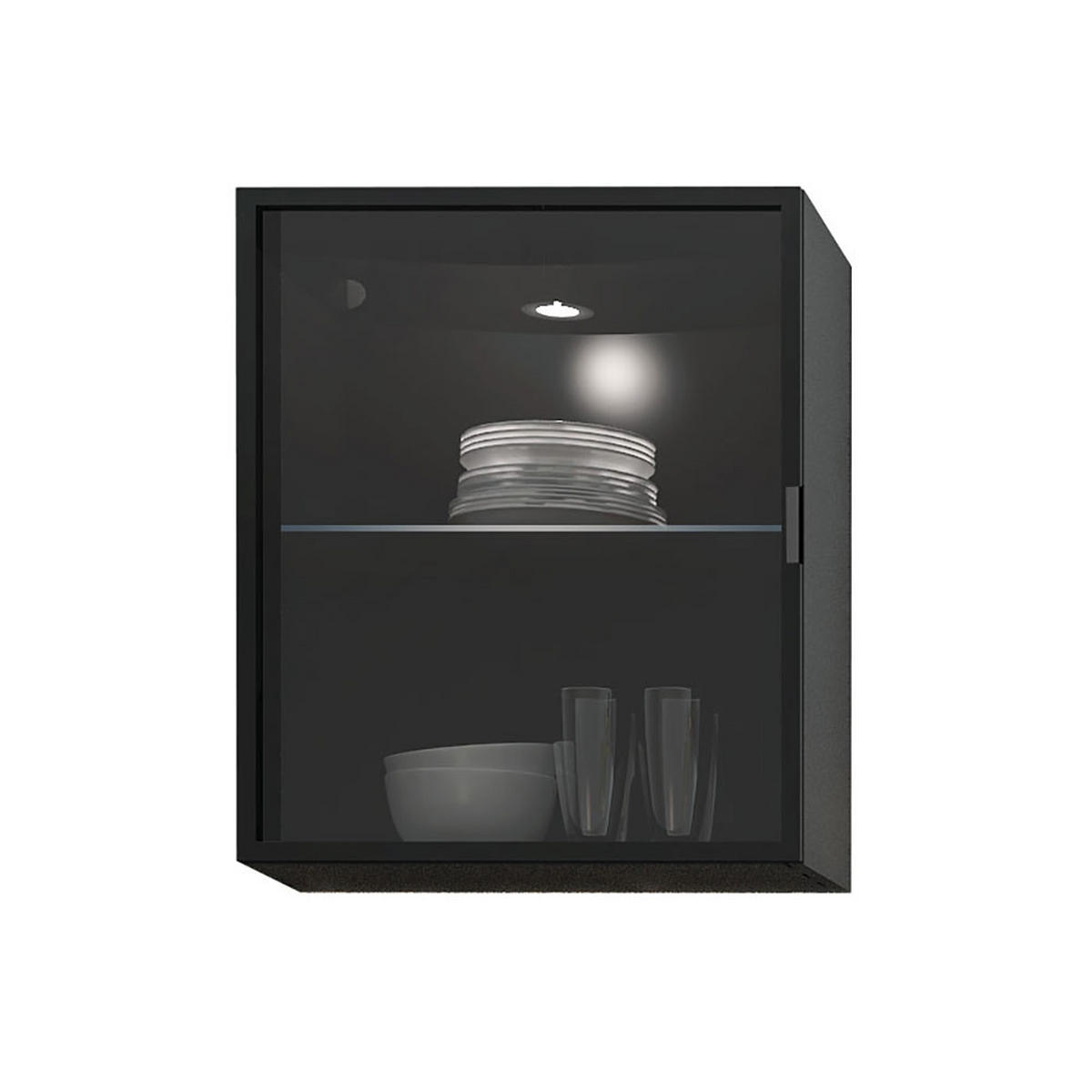 KÜCHENLEERBLOCK Bonn-Malmo 10tlg Schwarz / Dust Grey Matt / Halifax 390 / 60 / 207cm mit Blum Teilauszug - Braun/Grau, Holzwerkstoff/Metall (390/207/60cm) - Feldmann-Wohnen