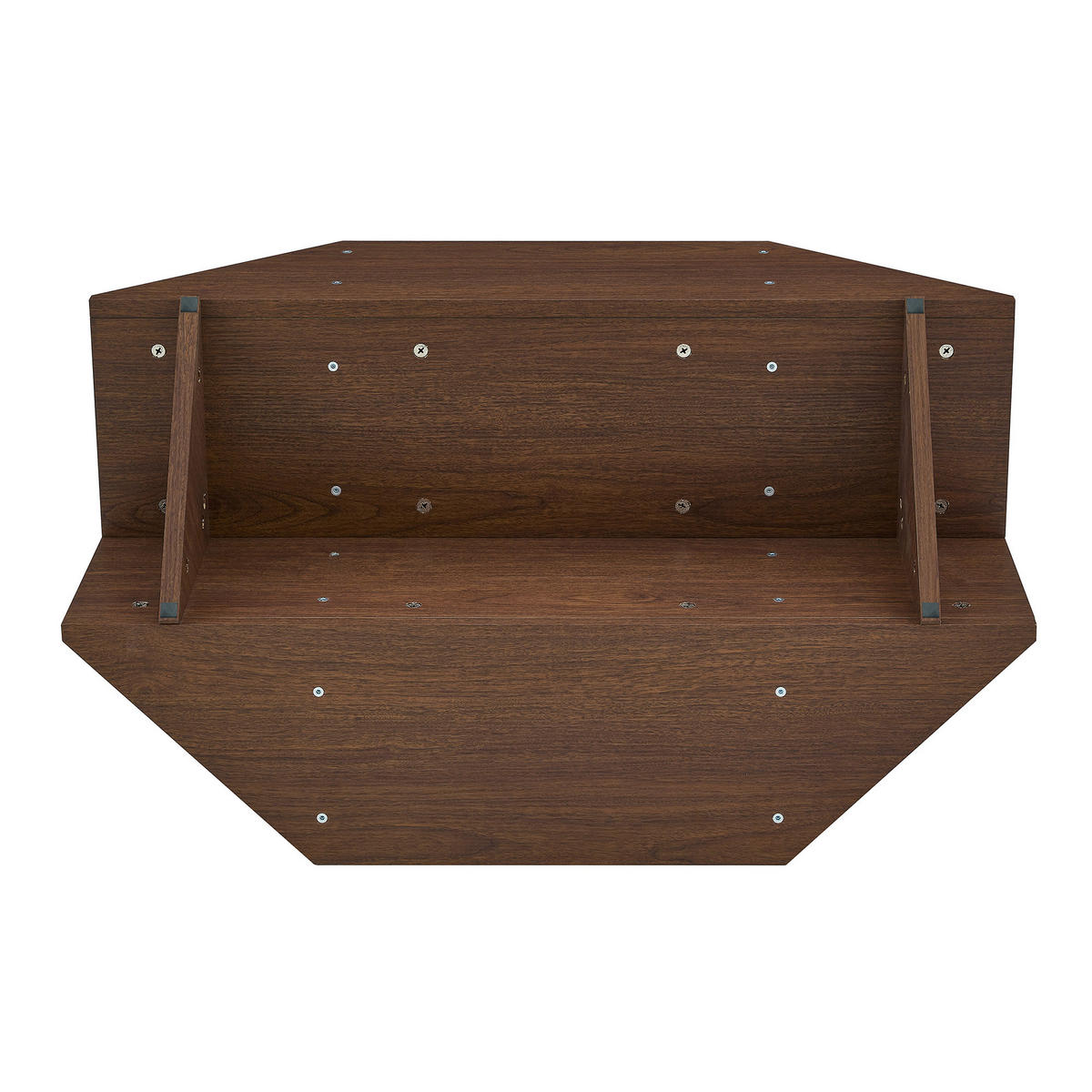 COUCHTISCH DE-37392 mit Glasplatte und mehrstufigem Stauraum Walnuss - Walnussfarben, Holzwerkstoff (103/63/33.5cm) - ComfortXL