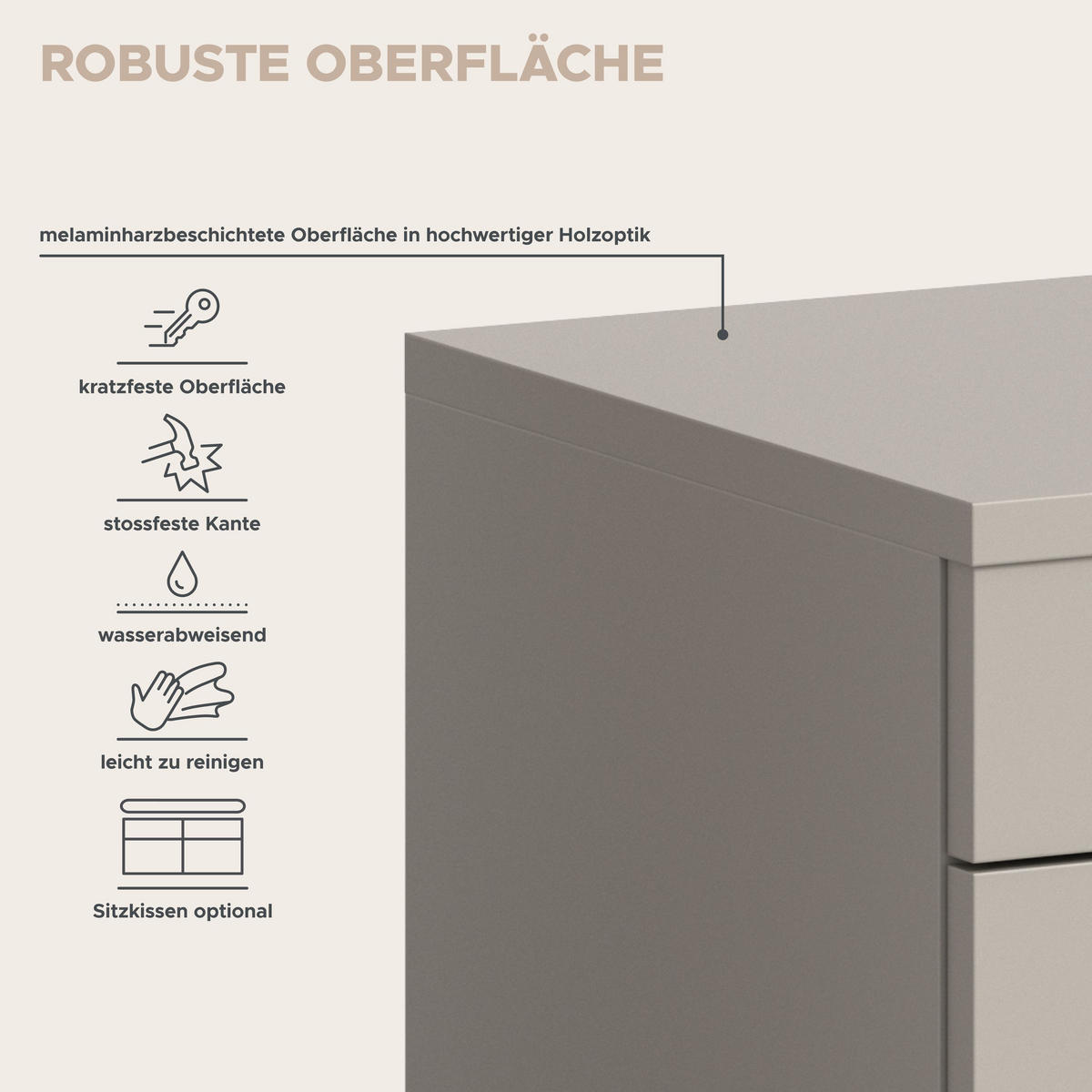 GARDEROBEN-SET 2tlg. Nova (B/H/T: 80x190x37 cm) in Kaschmir - Kaschmir, Holzwerkstoff (80/190/37cm) - Homes & Jones