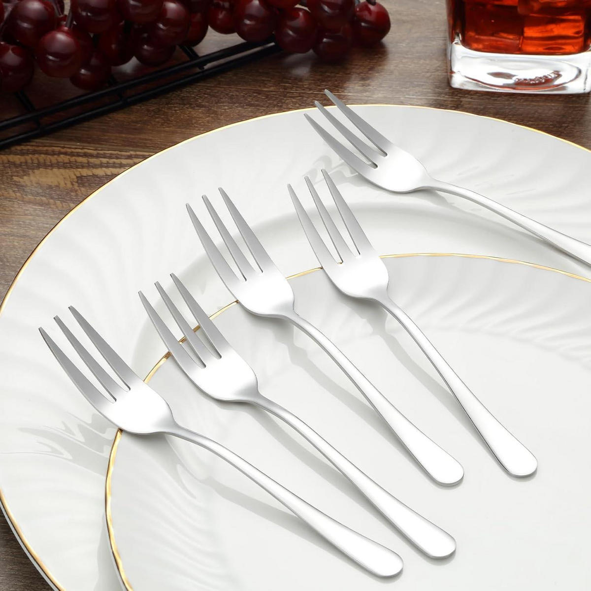 DESSERTGABELN 16-teiliges Set Edelstahl Silber - Silberfarben, Metall