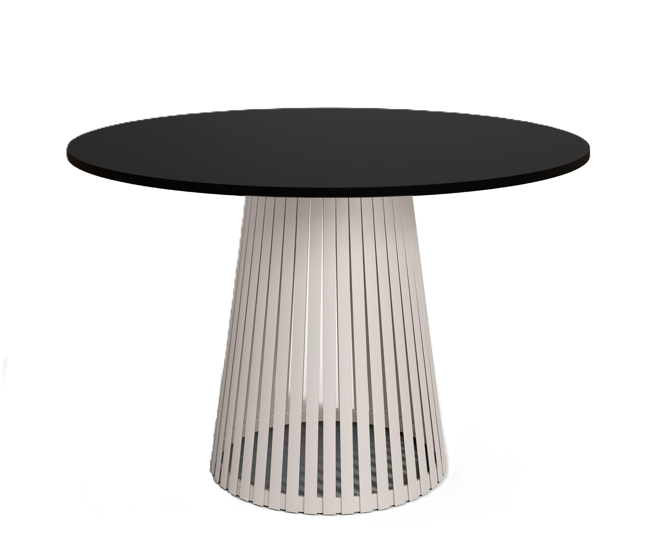 TISCH Schwarz VIV Rund Mit Lamellen Kaschmir Basis 100 cm - Schwarz, Holzwerkstoff (100/100/76cm) - Sepro Meble