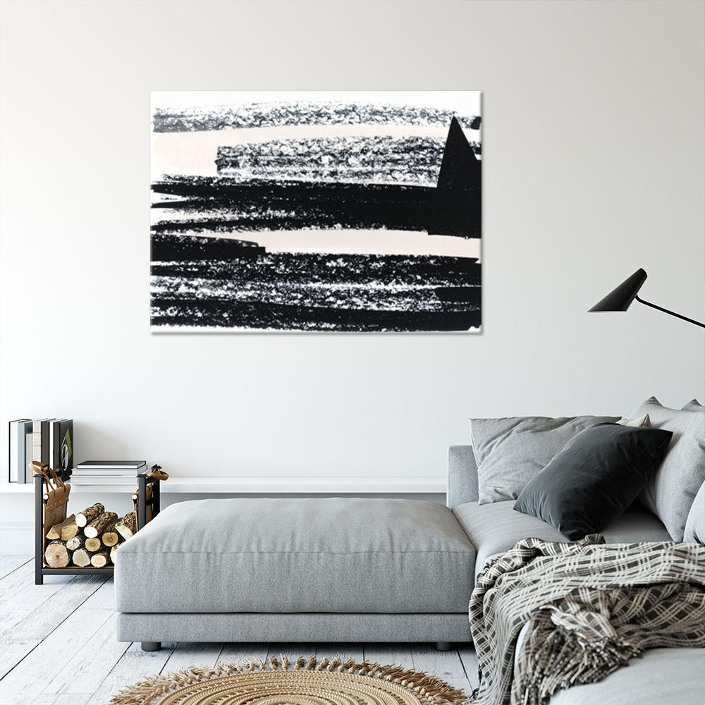 LEINWANDBILD Moderne Abstraktion 120x80cm - Schwarz, Textil (120/80cm) - Feeby