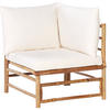 GARTENSTUHL Holz Cremeweiß Cerreto - Hellbraun/Weiß, Holz (67/80/67cm) - Beliani