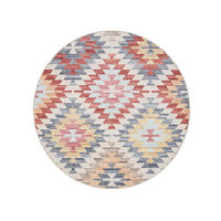 VINTAGE-TEPPICH George waschbar ø 120 cm rund - Beige/Multicolor, Kunststoff (120/120cm) - benuta