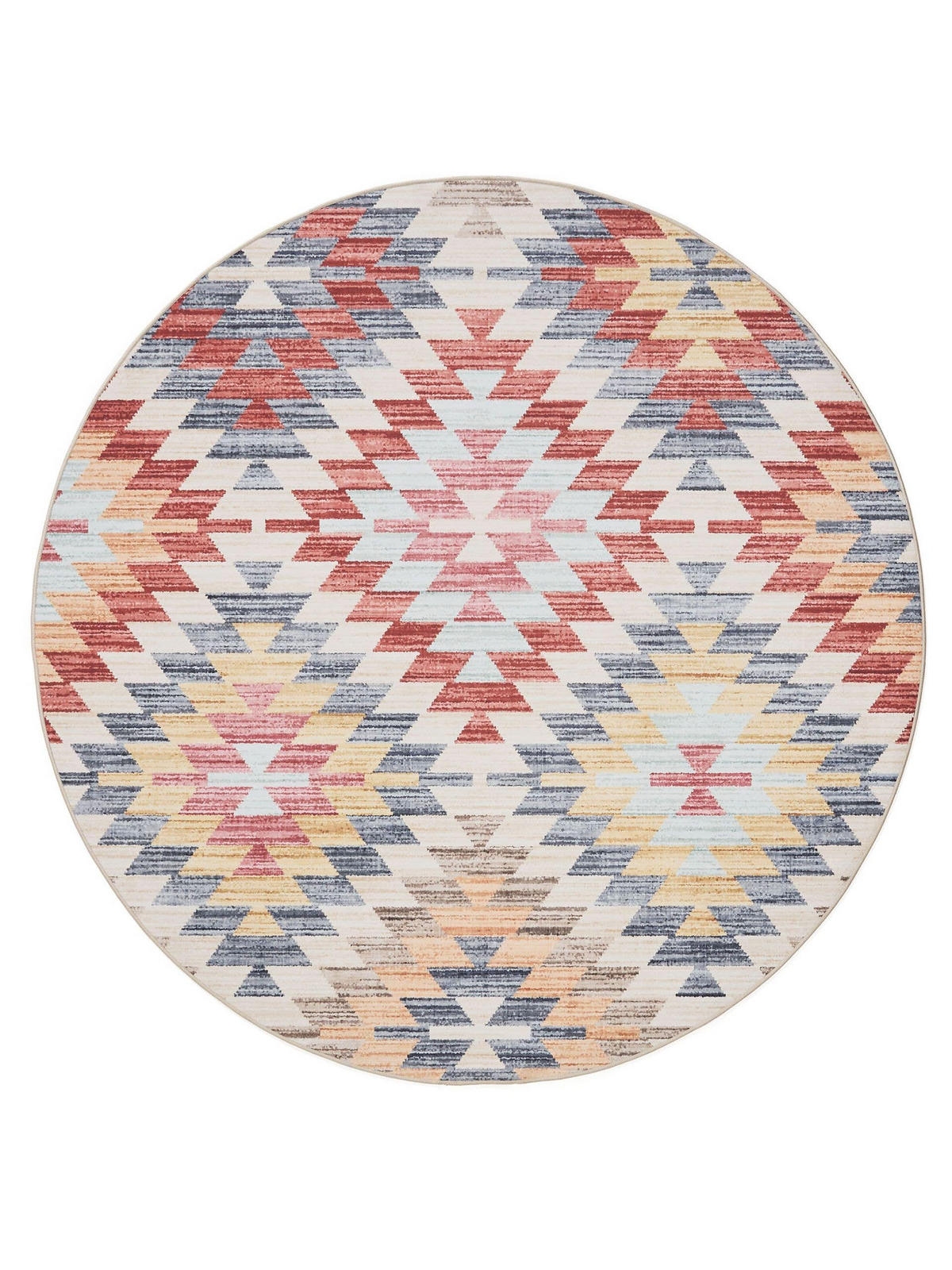 VINTAGE-TEPPICH George waschbar ø 120 cm rund - Beige/Multicolor, Kunststoff (120/120cm) - benuta