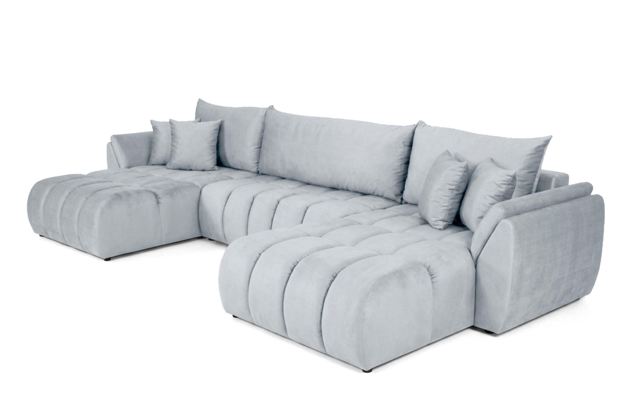 WOHNLANDSCHAFT Collin Mit Schlaffunktion - Hellgrau, Holzwerkstoff/Textil (382/85/185cm) - Fun Möbel