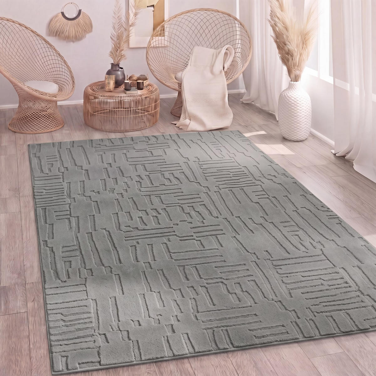 HOCHFLORTEPPICH 160/220 cm Tokio 476 - Grau, Kunststoff (160/220cm) - Paco Home
