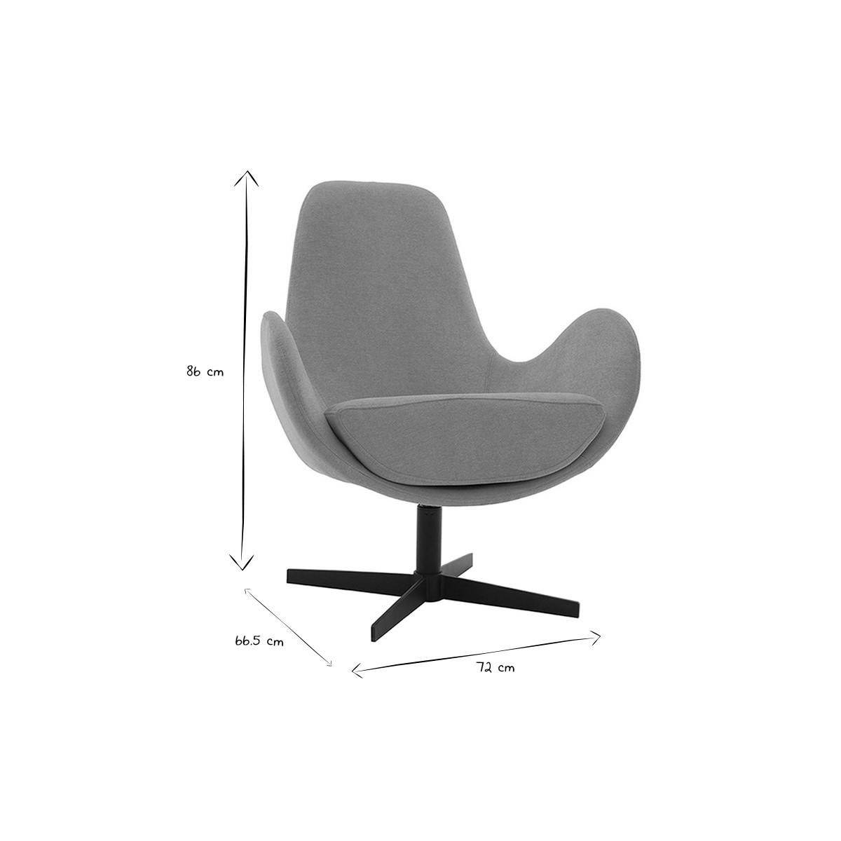 SESSEL Design Samteffekt Gelb ANDY - Gelb, Textil (66.5/86/72cm) - Miliboo