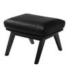HOCKER mit Holzfüßen - Schwarz, Leder/Birkenholz (54/41/41cm) - home24