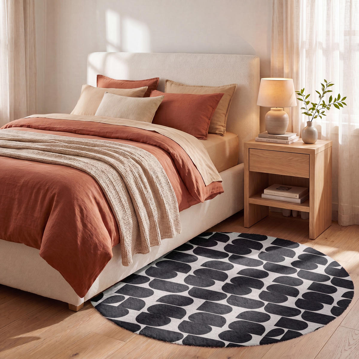 KOBERCE - Moderné - vzorované - čierne - 120x120 cm - čierna, textil/plast (120/0.4cm) - OnlyWow