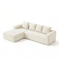 ECKSCHLAFSOFA aus Cord 261x168x58 cm mit Chaiselongue und ohne Montage, beige - Beige, Textil (261/168cm) - Luhomfu