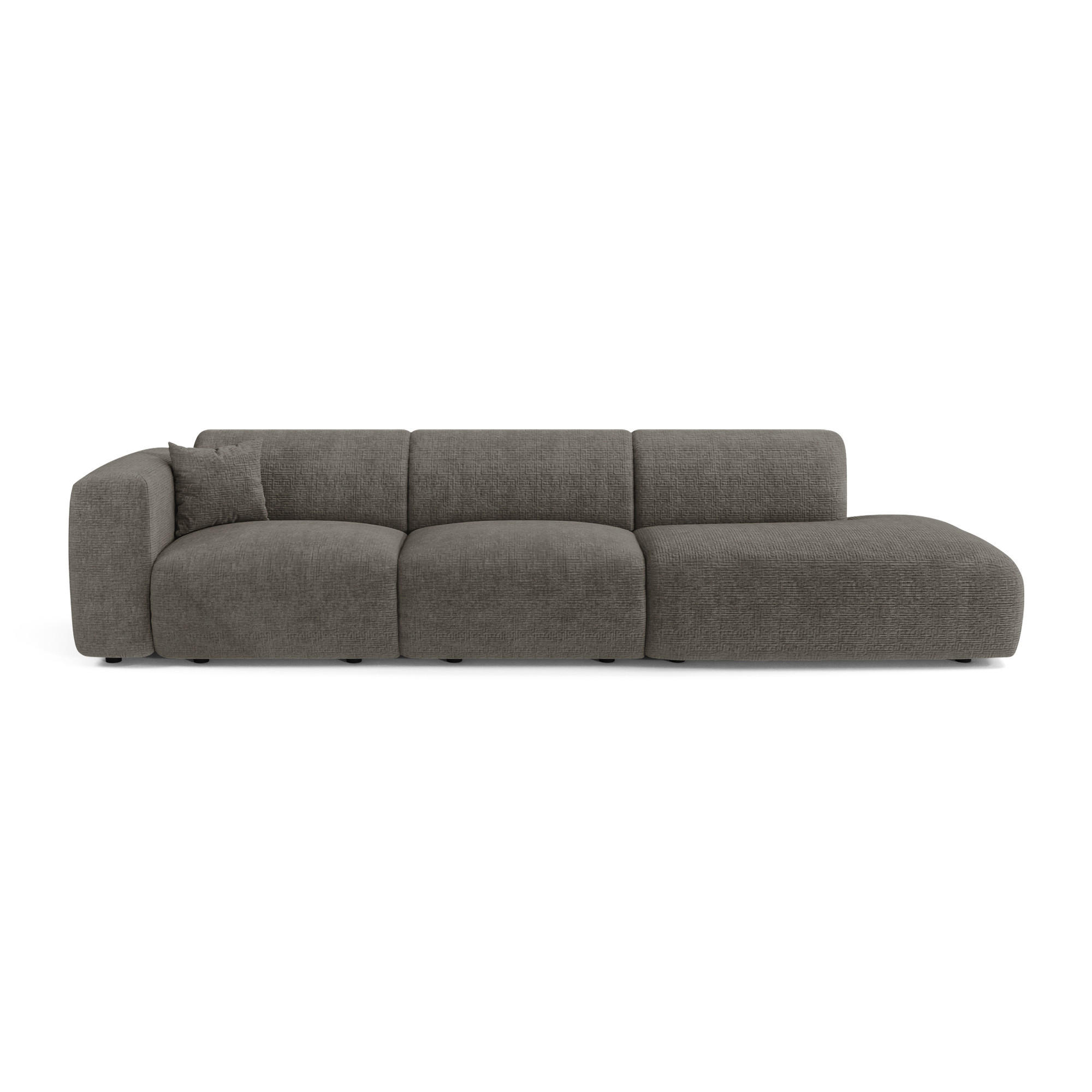 SOFA 5-Sitzer Gemusterter Samt Grau 310cm - Grau, Textil (310/73/96cm) - Sia Home