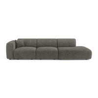 SOFA 5-Sitzer Gemusterter Samt Grau 310cm - Grau, Textil (310/73/96cm) - Sia Home