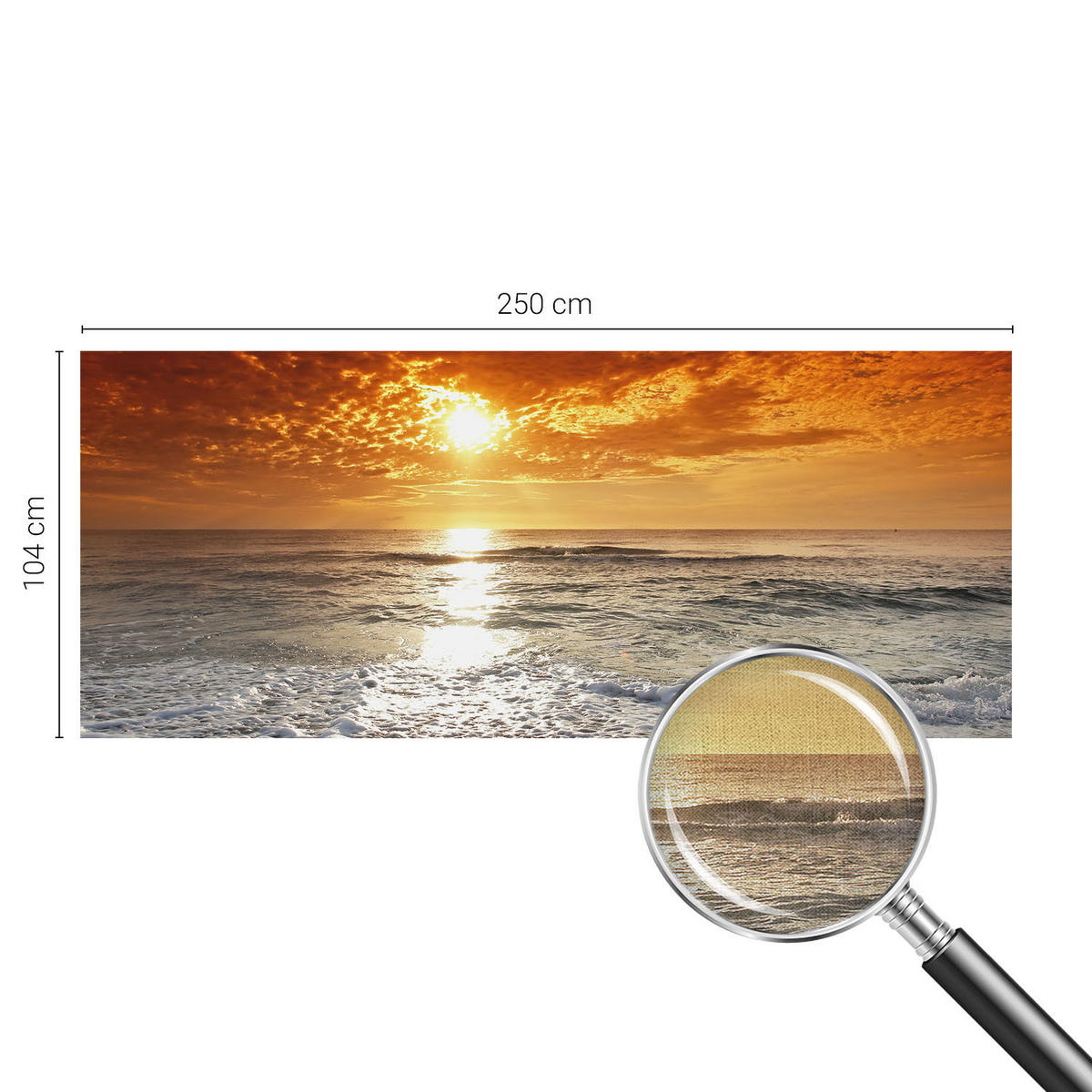 FOTOTAPETE 250x104 cm - Meereswellen - Gelb, Textil (250/104cm) - Wallfluent