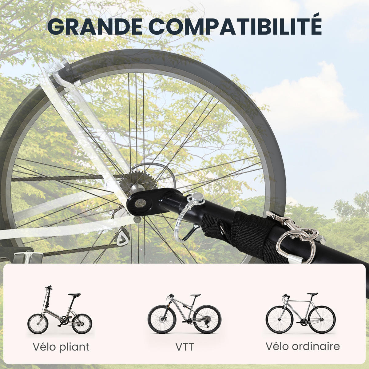 FAHRRADANHÄNGER DE-18164 klappbar, 70L Ladevolumen Schwarz - Schwarz, Metall (71.5/49/139cm) - ComfortXL