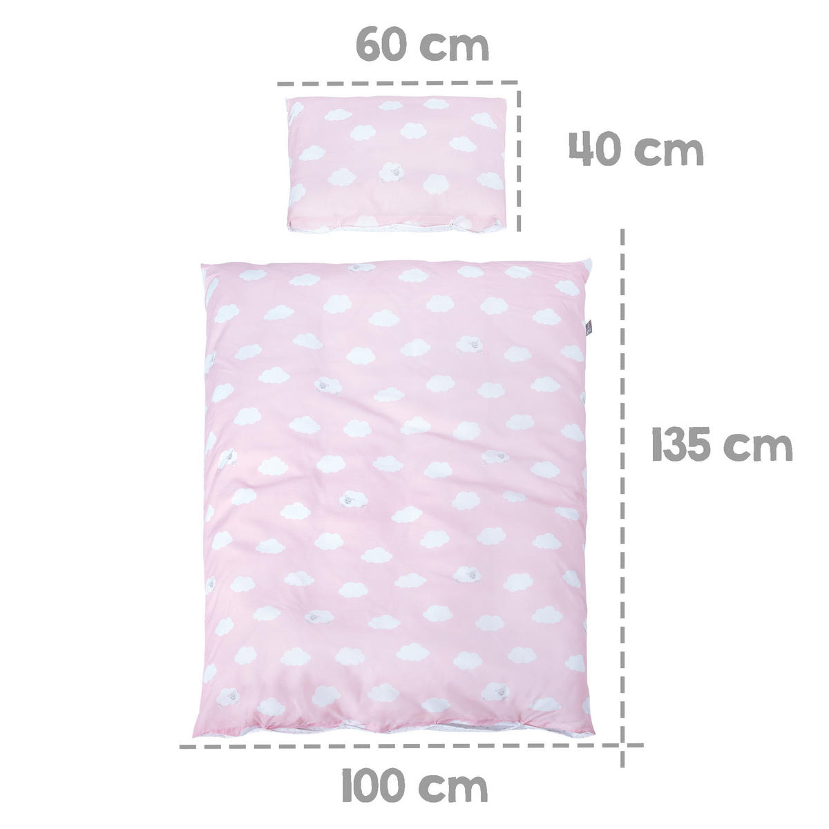BABYBETTWÄSCHE Kleine Wolke rosa 100 x 135 cm - Rosa, Textil (100/135cm) - Roba