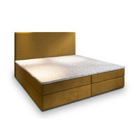 BOXBETT GIARRO 160x200 cm mit Matratze und Topper - Gelb - Gelb, Holz (160/200cm) - MASSENO