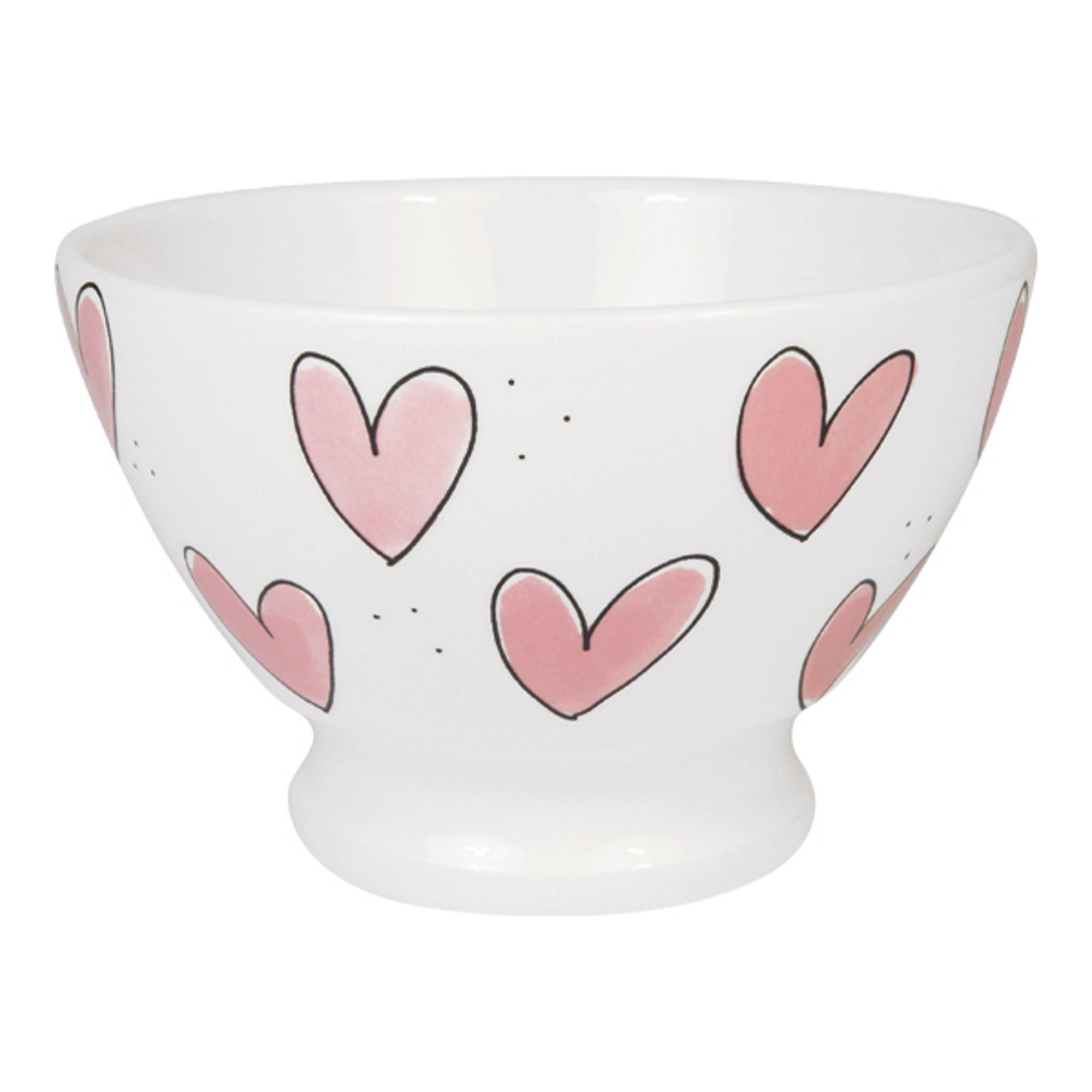 SCHALE AUF FUSS Rosa Herzen in Rosa - 13cm - Pink, Keramik (12.7/8.3/7.4cm) - Blond Amsterdam