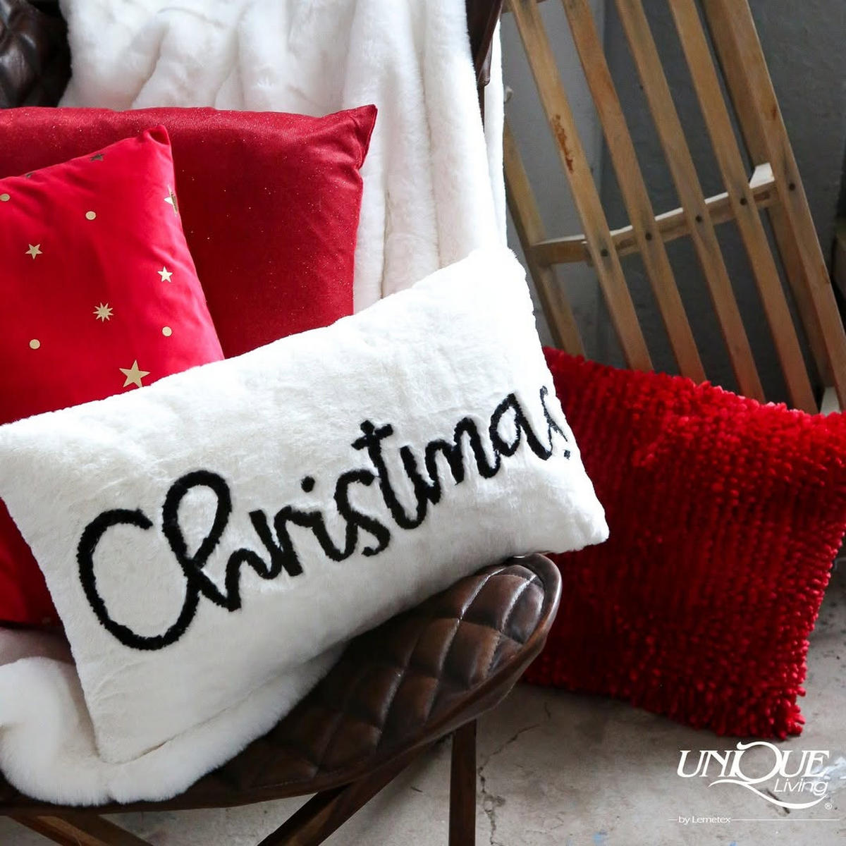 UNIQUE Living - Geschenktüte Weihnachten - 16,5x9x23cm - Mehrfarbig - Multicolor, Textil (16cm) - Unique Living